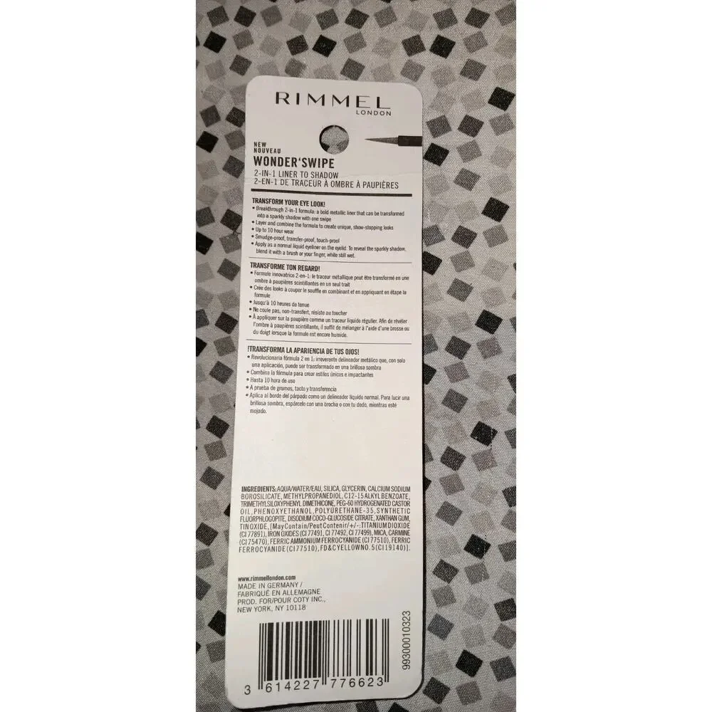 Rimmel Wonder'Swipe 2-In-1 Metallic Liner To Shadow 015 Locked N Loaded NEW